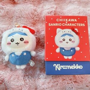 Chiikawa x Sanrio Hachiware Hello Kitty Plush Keychain